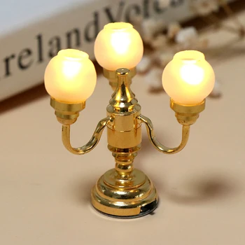 1/12 Minyatür Dollhouse Tavan Lambası duvar Lambası masa lambası Mini LED Aydınlatma Ev Dekorasyon Bebek Mobilya Oyuncak Parlak Olabilir