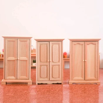 1/12 Ölçekli Minyatür Ahşap Çin Klasik Dolap Mini Dolap Raf yatak odası mobilyası Kitleri Ev Oturma Dollhouse İçin 1 adet