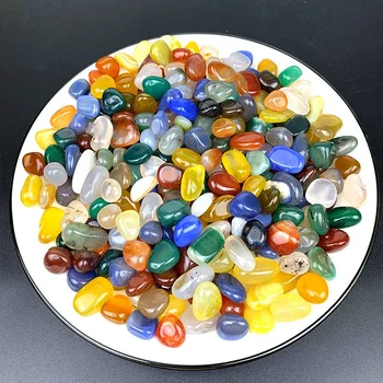 1.8 cm Renkli Taş Doğal Akik Kuvars Cevheri Mineraller 500g / 1.1 lb El Sanatları Çakıl Buda Kase Bonsai Balık Tankı Dekorasyon Görüntü 2
