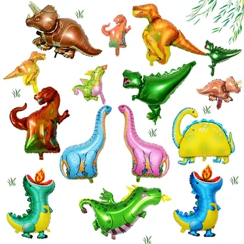 1 Adet Büyük Dinozor Tyrannosaurus Triceratops Folyo Balonlar Yeşil Dinozor Doğum Günü Partisi Süslemeleri Çocuklar erkek çocuk oyuncakları Hava Globos