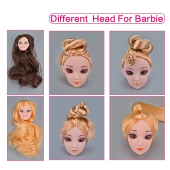 1 ADET Kafa kızlar için oyuncak bebekler Bebek Kafası Renkli Düz Saç DIY Aksesuarları Barbie 30cm Bebek 1/6 Bebek