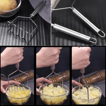 1 ADET Paslanmaz Çelik Patates Ezici Patates Kırıcı Dalga Şekli Kesici Mutfak Aksesuarları Mutfak Gadget Pişirme Araçları Görüntü 2