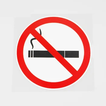 1 Adet Sigara Yasaktır Burada PVC Su Geçirmez Çıkartma Araba dekorasyon çıkartması Uyarı İşaretleri 11.6 CM X 11.6 CM