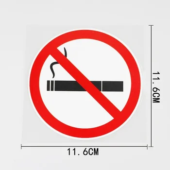 1 Adet Sigara Yasaktır Burada PVC Su Geçirmez Çıkartma Araba dekorasyon çıkartması Uyarı İşaretleri 11.6 CM X 11.6 CM Görüntü 2