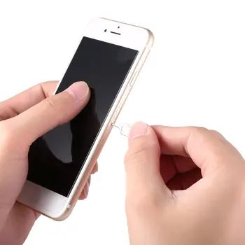 1 adet Sım Kart İğne iPhone 5 5S 4 4S 3GS Cep Telefonu alet tepsisi Tutucu Çıkar Metal Pin Toptan Görüntü 2