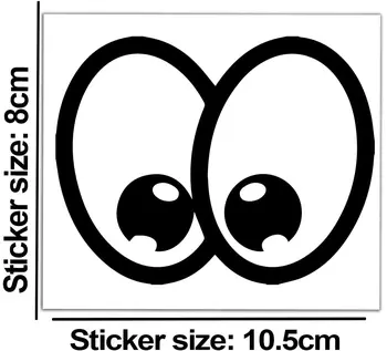 1 x PVC Vinil Araba Komik Sticker Çift Gözler Karikatür Çıkartması Tampon Pencere Kapı Motosiklet Kask Dizüstü Bilgisayar,10.5 cm Görüntü 2