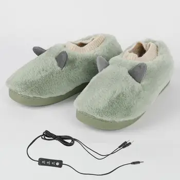 1 Çift ısıtmalı ayakkabı Pratik Erkek Kadın Hattı Klip Kulaklar USB ısıtıcı ayakkabı Kapalı ev Terlik USB ısıtmalı terlik