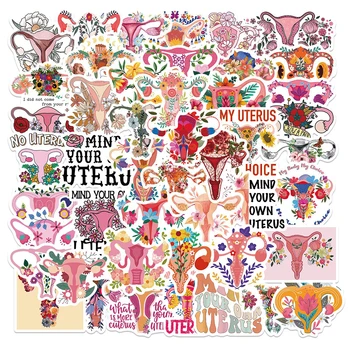 10/30/50 ADET Feminizm Çiçek Rahim Estetik Çıkartmalar Çıkartması DIY Scrapbooking Bavul Buzdolabı Dekoratif Kırtasiye Çocuklar Sticker