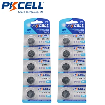 10 Adet * 2 Kart PKCELL CR1632 1632 DL1632 3V Lityum Piller Hücre Düğme Düğme Pil