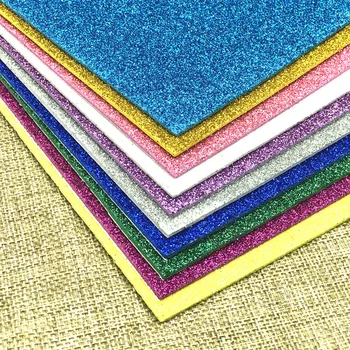 10 adet A4 Renkli EVA Toz Sünger Kağıt DIY El Yapımı Scrapbooking Craft Flaş Köpük Kağıt Glitter Manuel Sanat Malzemeleri Malzemeleri