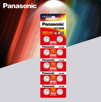 10 adet / grup LR41 Düğme Pil Panasonic 100 % Orijinal SR41 AG3 G3A L736 192 392A Zn / MnO2 1.5 V Lityum Madeni Para Piller