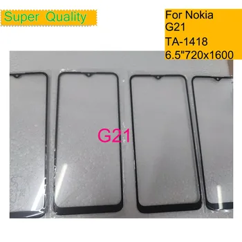 10 adet / grup Nokia G21 Dokunmatik Ekran Ön Cam Panel LCD Dış Ekran Lens TA-1418, TA - 1477 Ön Cam OCA