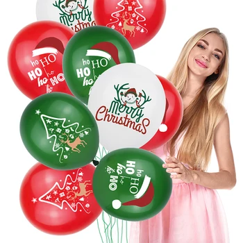 10 adet Noel Baba Noel Geyik Balon Konfeti Merry Christmas Süslemeleri Ev İçin 2022 Balonlar Doğum Günü Partisi Malzemeleri Noel