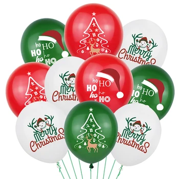 10 adet Noel Baba Noel Geyik Balon Konfeti Merry Christmas Süslemeleri Ev İçin 2022 Balonlar Doğum Günü Partisi Malzemeleri Noel Görüntü 2