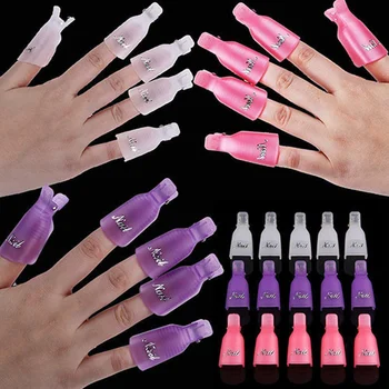 10 ADET Plastik Nail Art Islatın Malzemeleri Profesyoneller İçin Jel Oje Çıkarıcı Sarar Klip Temizleyici İpuçları Parmak manikür Aracı Görüntü 2