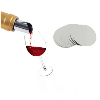10 adet / takım Katlanabilir şarap akıtıcı Alüminyum Folyo Gümüş şarap akıtıcı Disk Katlanabilir Esnek Damla Durdurma Dökün Nozülleri Disk