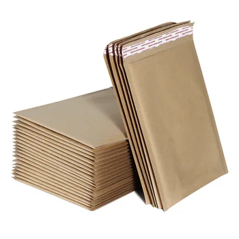 100 Adet / grup Kraft Kağıt Köpük Zarf Çanta Kendinden Mühür Postaları Nakliye Çantası Kabarcık Posta Plastik Torba Nakliye Hediye Paketleri Çantası