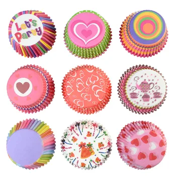 100 adet / grup Renkli Kağıt Kek Cupcake Liner Pişirme Muffin Kutusu Kupası Vaka Parti Tepsi Kek Kalıp Dekorasyon Araçları Cupcake Kağıt Bardaklar Görüntü 2