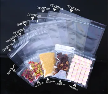 100 adet yüksek temizle düz plastik Zip kilit çanta açılıp kapanabilir mutfak buzdolabı süpermarket et sebze mısır ısı sızdırmazlık torbalar Görüntü 2