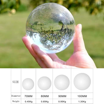 100mm Şeffaf Cam Kristal Top Lensball Yapay Kristal Şifa Küre Fotoğraf Sahne Hediyeler Sıcak satış Hediye dekoratif toplar Görüntü 2