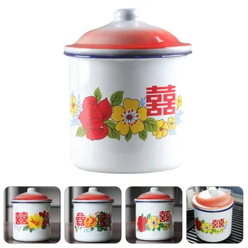 1200ML Çin Tarzı Retro çay bardağı Seramik Kahve Fincanı Vintage Emaye Kupa İsıya dayanıklı kapaklı bardak Su Bardağı Drinkware