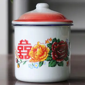 1200ML Çin Tarzı Retro çay bardağı Seramik Kahve Fincanı Vintage Emaye Kupa İsıya dayanıklı kapaklı bardak Su Bardağı Drinkware Görüntü 2