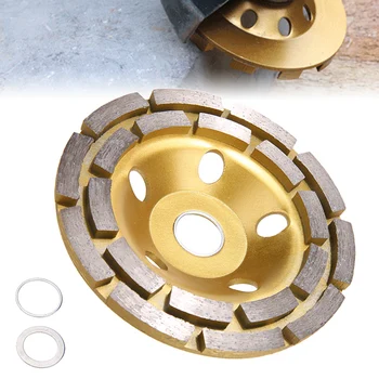 125mm elmas taşlama diski Elmas Disk Kase Taşlama Fincan Tekerlekleri Çift Sıralı taşlama diski Tuğla Beton Kesim Açı Öğütücü için