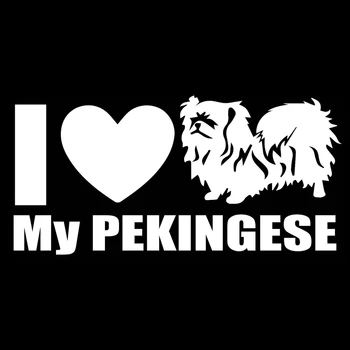 14.5 cm * 7cm I Love My Pekingese Moda Araba Sticker Vinil Çıkartması S4-0630 Görüntü 2