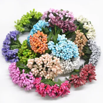 144 Adet yapay çiçek El Sanatları Ercik DIY Pistils Çiçek Kafa Düğün Parti Dekorasyon Hediye Kutusu Scrapbooking Sahte Çiçek