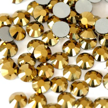 1440 adet / grup Altın FlatBack Olmayan Düzeltme Strass Nail art Rhinestone 3D Cam Yuvarlak Kristal Taşlar DIY Çivi Süslemeleri Takılar