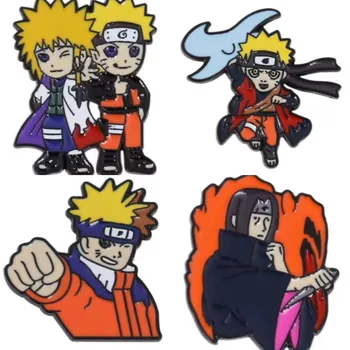 16 stil Yeni Bandai NARUTO Broş Kaya Moda Naruto Kakashi Sevimli Karakter Rozeti Metal Rozet Pimleri çocuk bez çanta aksesuarları