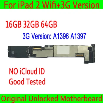 16GB / 32GB / 64GB iPad 2 Anakart İçin A1396 / A1397 Wifi + 3G Sürüm 100 % Orijinal Unlocked Hiçbir icloud Mantık kurulu Tam Cips test