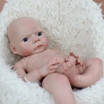 18 İnç 2.7 KG Tam Vücut Yumuşak Katı İntegral Silikon Kız Reborn Bebek Gerçekçi Un / boyalı Bebek Kitleri DIY Bebe Seçin Olabilir