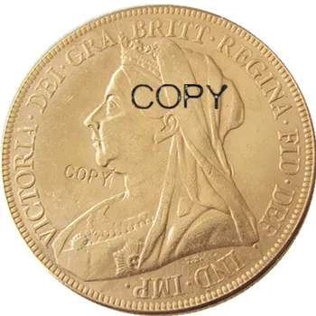 1893 Kraliçe Victoria Büyük Britanya İki Pound Çift Egemen Altın Kaplama Kopya Para