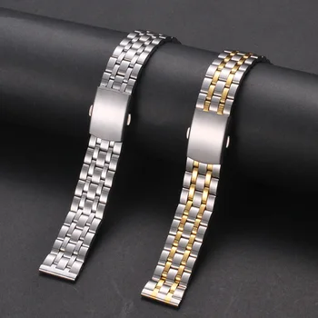 18mm 20mm 22mm Altın Gümüş Gül altın Paslanmaz Çelik saat kayışı Kayış Metal Bilezikler Erkekler Kadınlar İçin Bilek Saatler Kordonlu Saat