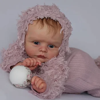 19 inç Yeniden Doğmuş Bebek Kiti Joleen Gerçekçi Yumuşak Dokunmatik DIY boyasız Bebek Parçaları (Vücut bez + bacaklarda + kafa + gözler)