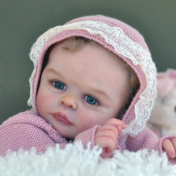 19 inç Yeniden Doğmuş Bebek Kiti Joleen Gerçekçi Yumuşak Dokunmatik DIY boyasız Bebek Parçaları (Vücut bez + bacaklarda + kafa + gözler) Görüntü 2