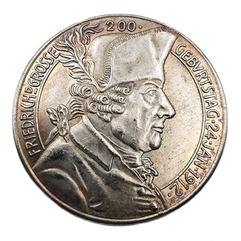 1912 Almanya Hatıra paraları Karl Goetz Friedrich Grosse 200 Geburtstag Sikke Koleksiyonu Ev Dekorasyon Hatıra El Sanatları Hediye