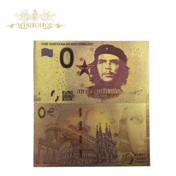 1928 - 2018'in CHE GUEVARA 90 ANİVERSARİO Euro SOUV ENİR 0 Euro Altın Folyo Banknot İş ve Yılbaşı Hediyeleri Görüntü 2