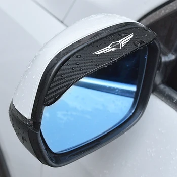 2 adet araba dikiz Aynası sticker yağmur kaş weatherstrip Hyundai GENESİS İçin g80 g70 g90 gv80 araba Styling
