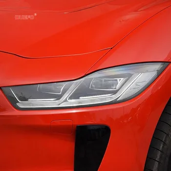 2 Adet Araba Ön ışık Şeffaf TPU Far koruyucu film Jaguar E Hız XE XJ XF F Hız F Tipi I Hız Aksesuarları