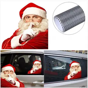 2 adet Santa Araba Pencere Sticker araç ön camı pencere camı Çıkartmaları Sol Sağ Noel Noel Baba Araba Çıkartmaları Su Geçirmez Çıkartmalar Görüntü 2