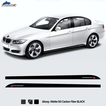 2 Adet Yan Çizgili Etek Sticker M Performans Çıkartması BMW E90 E91 Touring E92 E93 3 Serisi 318 320 325 2004-2013 Aksesuarları