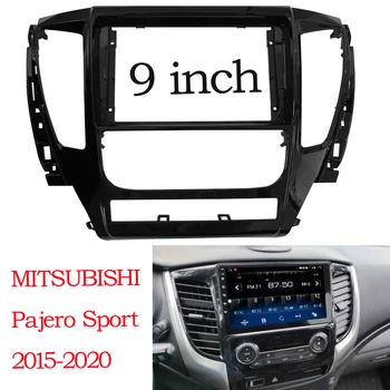 2 Din 9 İnç Araba Radyo Kurulum DVD GPS Mp5 ABS PC Plastik Fasya Düzlem Çerçeve MİTSUBİSHİ Pajero Sport 2015-2020 için Dash Kiti