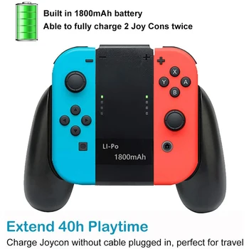 2-in-1 Konfor Kavrama Joy Con Şarj Kavrama için 1800mAh Pil ile Nintendo Anahtarı Joy-Con Denetleyici Joycon kablolu şarj cihazı
