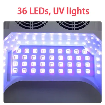2 İn 1 UV Led Lamba Tırnak Manikür Elektrikli Süpürge Manikür 45W Tırnak Toz Toplayıcı tırnak kurutma lambası led ışık Jel tırnak lambası Görüntü 2