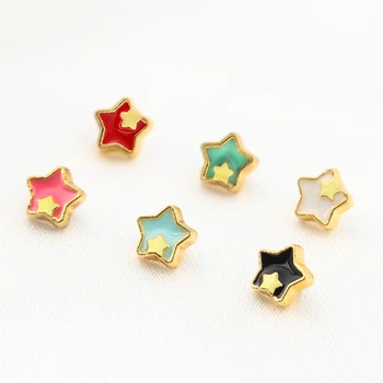 20 adet 5mm Küçük Yıldız Şekli Mini metal tokalar Mini Düğmeler Giyim Dikiş Aksesuarları Toka Bebek Çantaları Bebek Aksesuarları