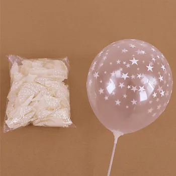 20 adet / grup 12 İnç Şeffaf Yıldız Balon Baskı Yıldız Lateks Balonlar Toptan Helyum Balon Düğün Doğum Günü Partisi Dekorasyon Görüntü 2