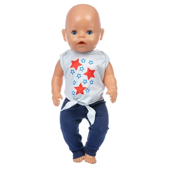2020 Yeni moda bebek takım elbise bahar İçin Fit 43cm Bebek Yeniden Doğmuş Bebek 17 İnç oyuncak bebek giysileri Görüntü 2