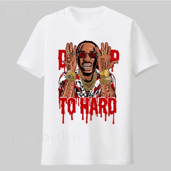 2021 Sıcak Satış Grafik T Shirt Damla Sert Rapçi Lil Hip Hop Üstleri Moda Streetwear T Gömlek Erkekler Görüntü 2